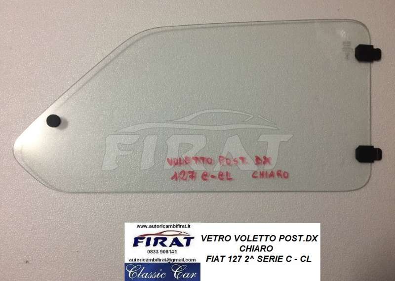 VETRO VOLETTO FIAT 127 C- CL - L - 3 SERIE POST.DX CHIARO